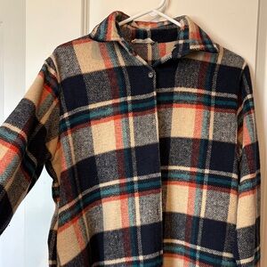 ADORA Plaid Button Down Shirt - Navy, Cream, Red